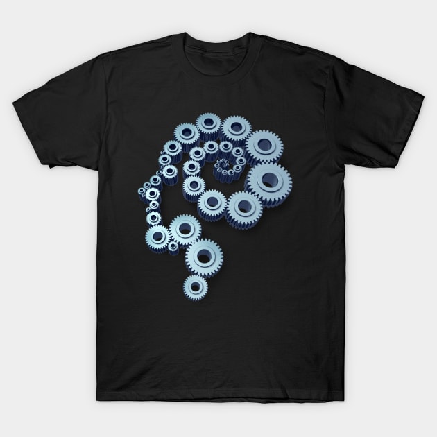 Head Made of Gears T-Shirt by lightidea